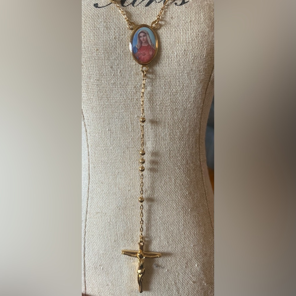 Gold Filled Rosary 24”